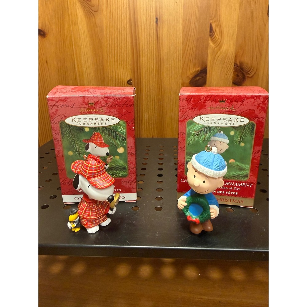 Hallmark Keepsake Peanuts Ornaments Snoopy The Detective & Charlie Brown Lot